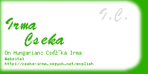 irma cseka business card